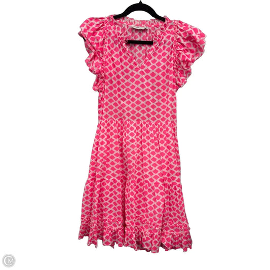 Dress Casual Midi By Vineyard Vines In Pink & White, Size: M