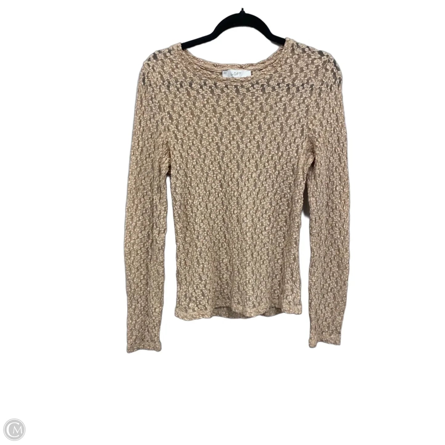 Top Long Sleeve By Loft In Tan, Size: L