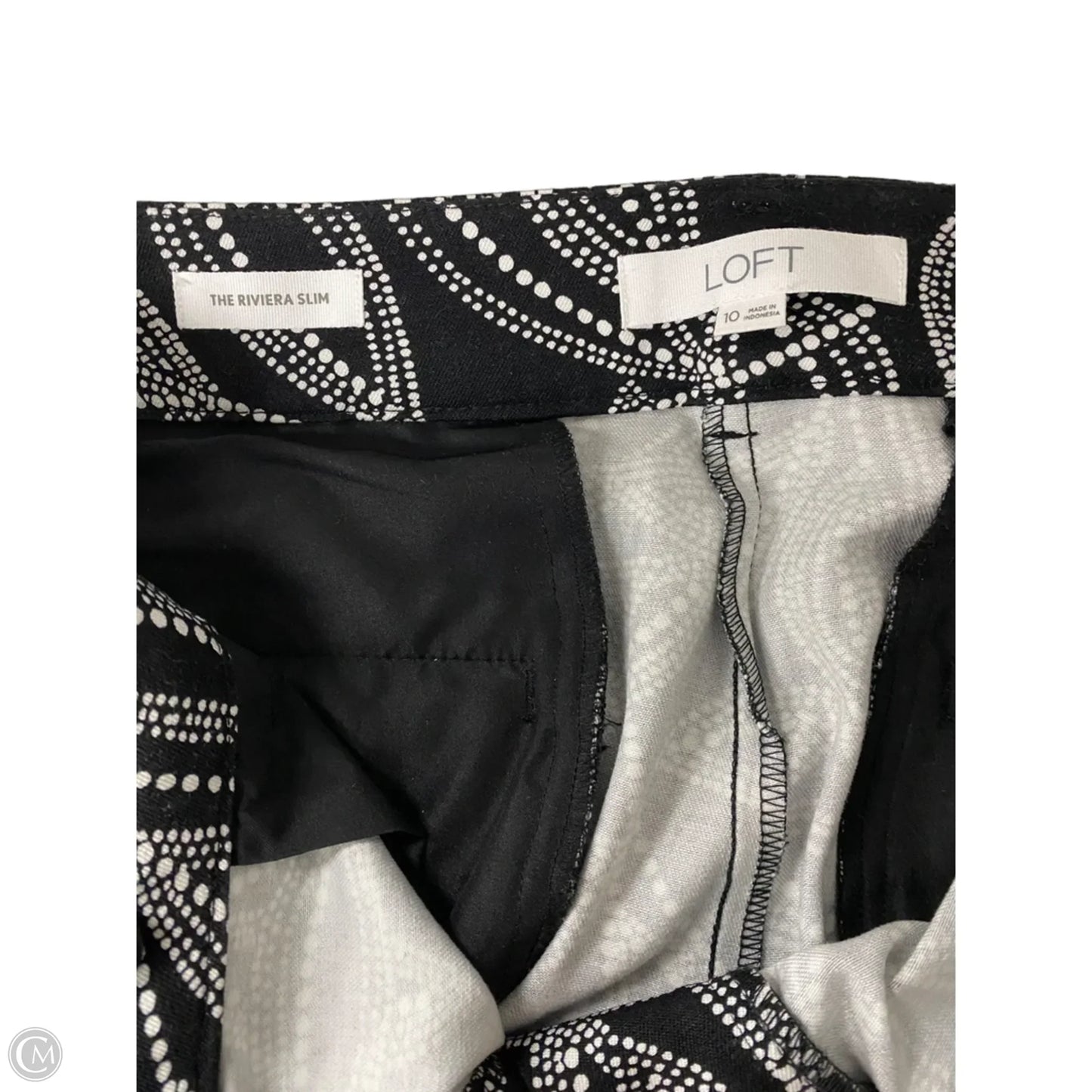 Pants Cropped By Loft In Black & White, Size: 10