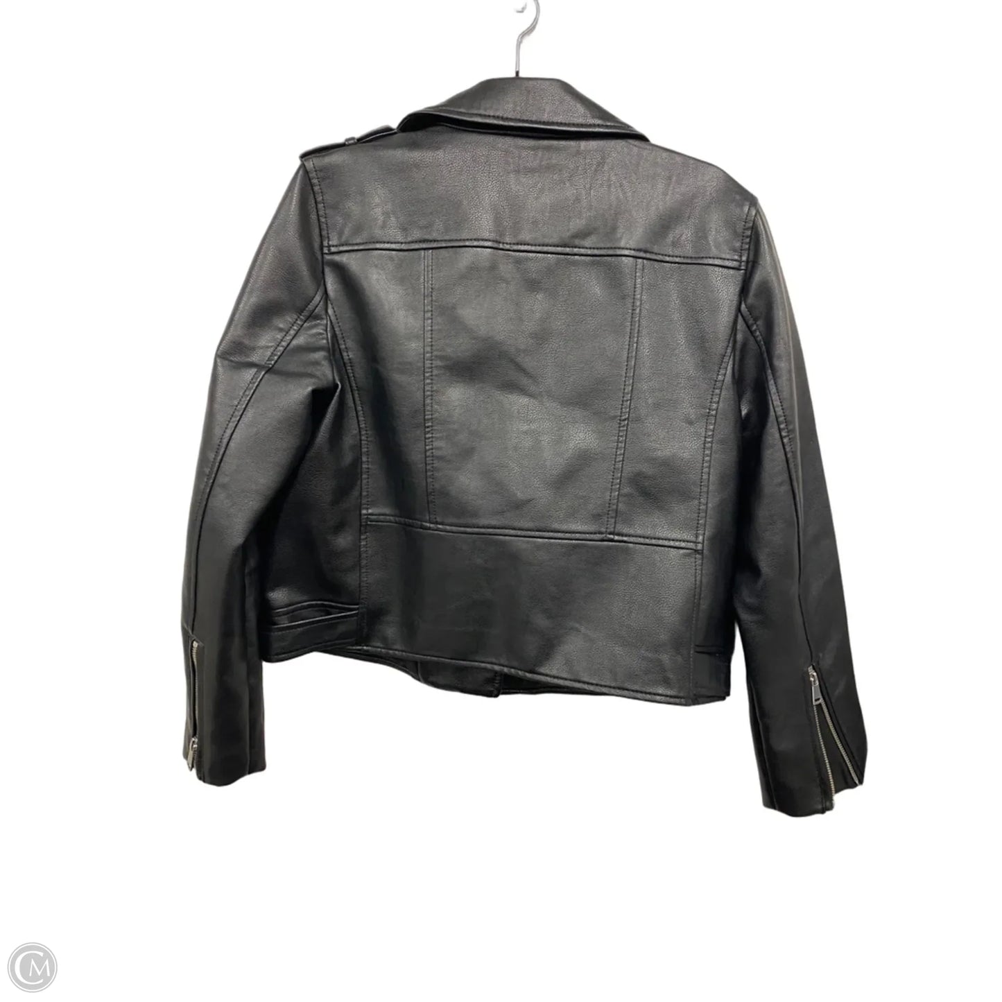 Jacket Moto Leather By Loft In Black, Size: M
