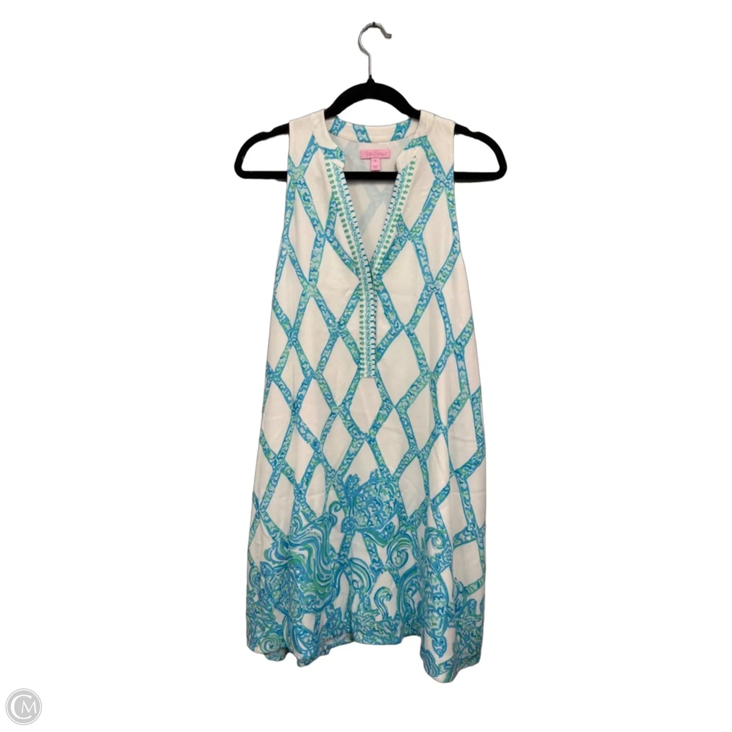 Dress Designer By Lilly Pulitzer In Blue & White, Size: M