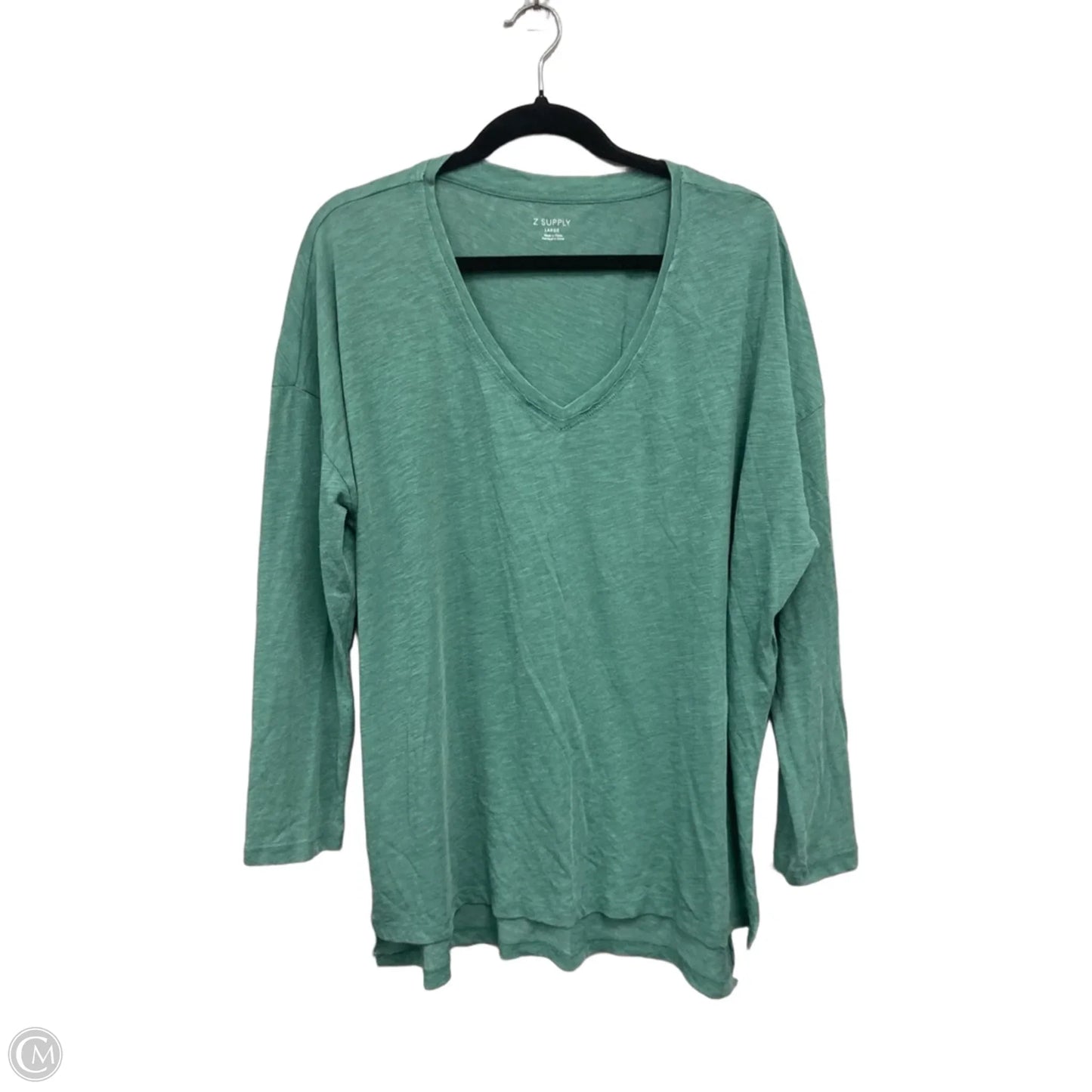 Top Long Sleeve By Z Supply In Green, Size: L