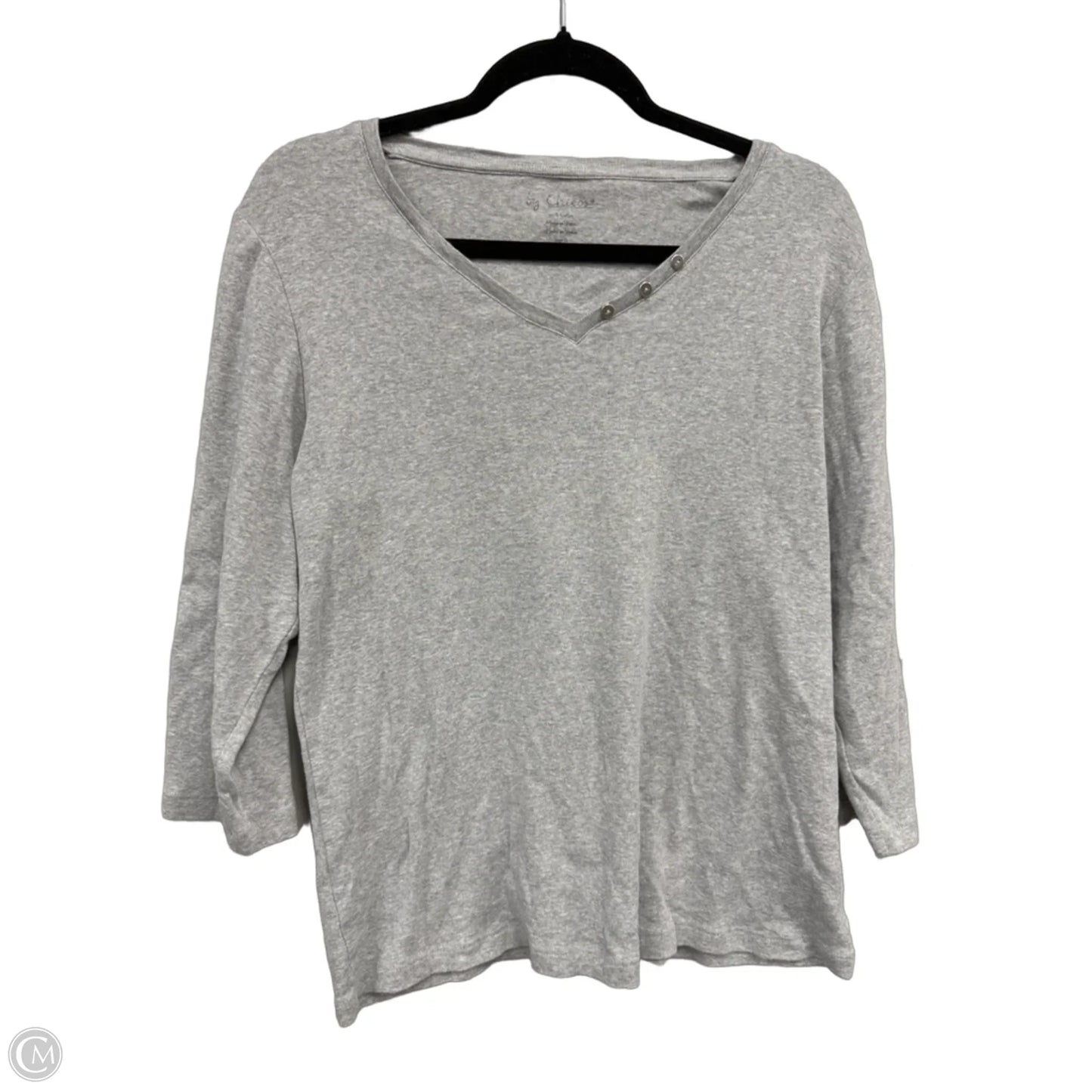 Top Long Sleeve By Chicos In Grey, Size: L