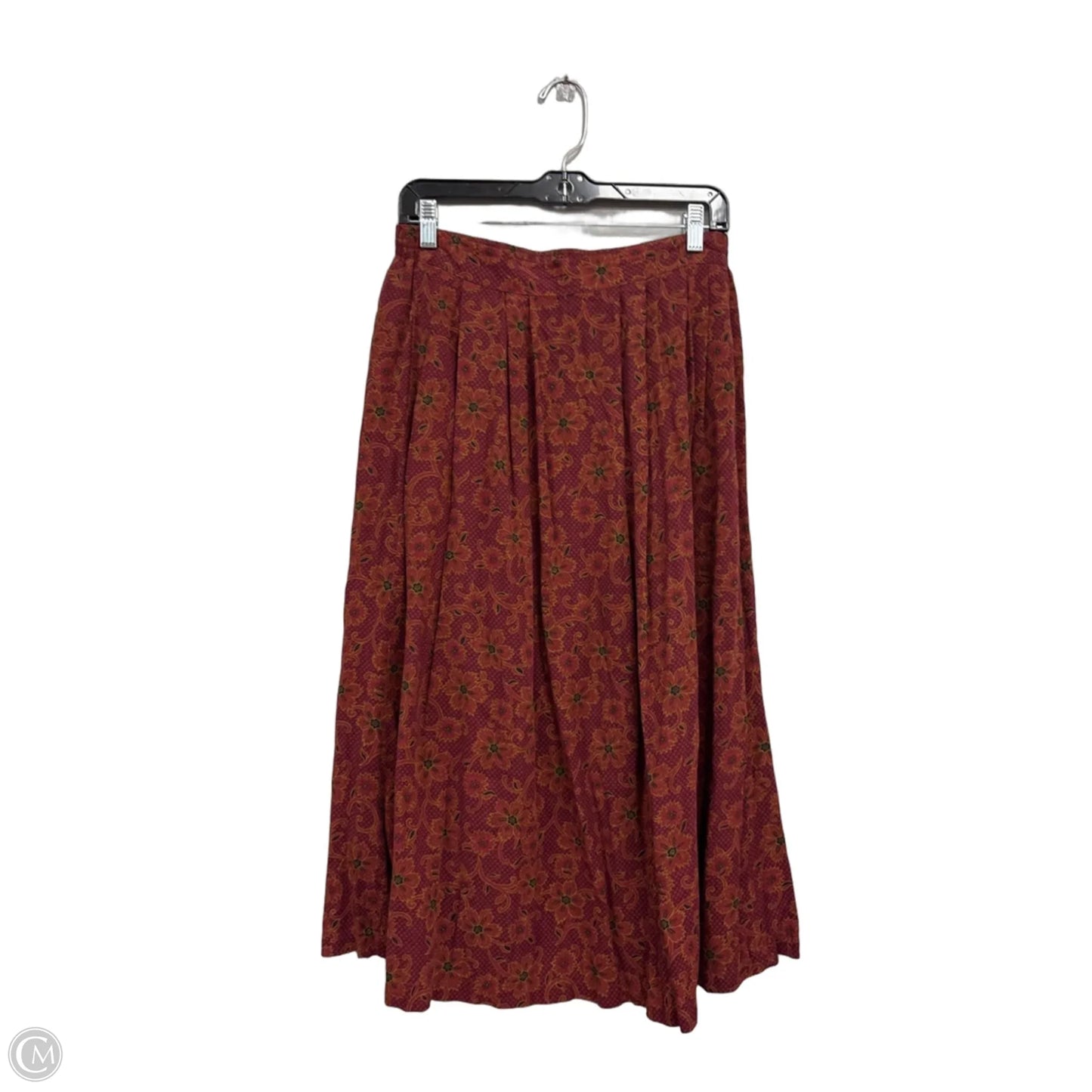 Skirt Midi By Sag Harbor In Gold & Red, Size: M