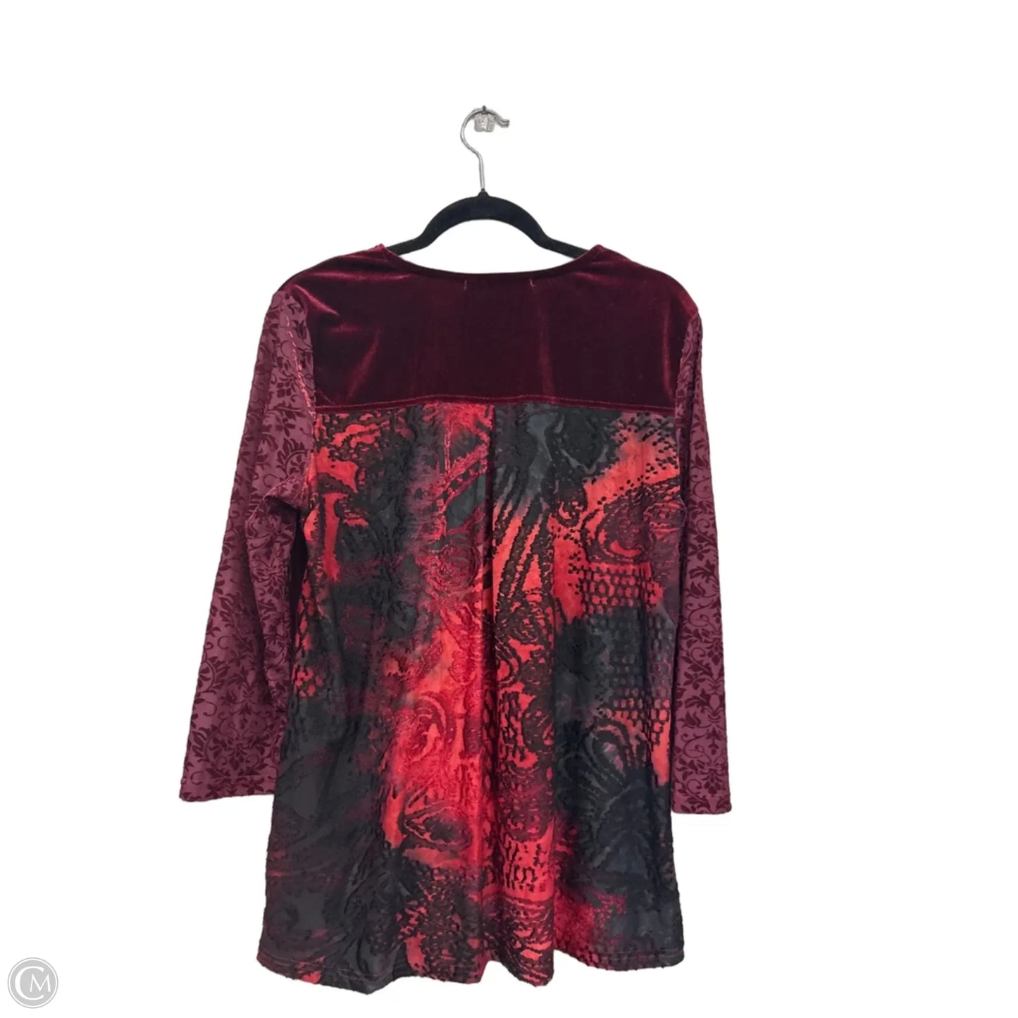 Top Long Sleeve By Calessa In Maroon, Size: M