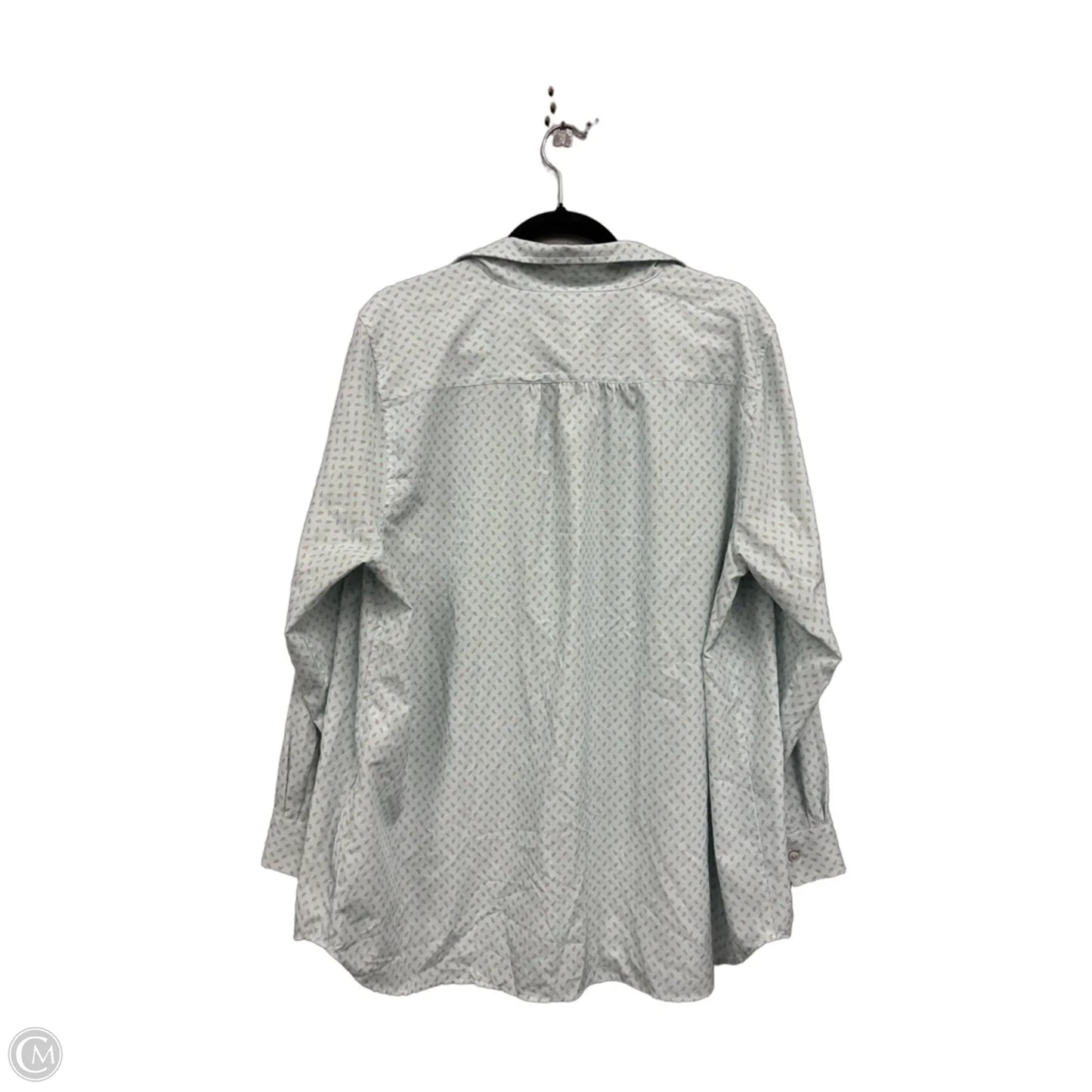 Top Long Sleeve By Lands End In Aqua, Size: 1x