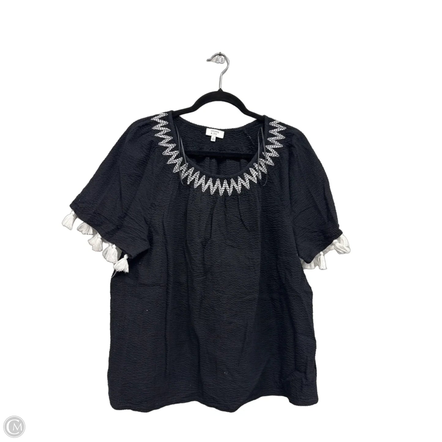Top Short Sleeve By Crown And Ivy In Black & White, Size: Xl