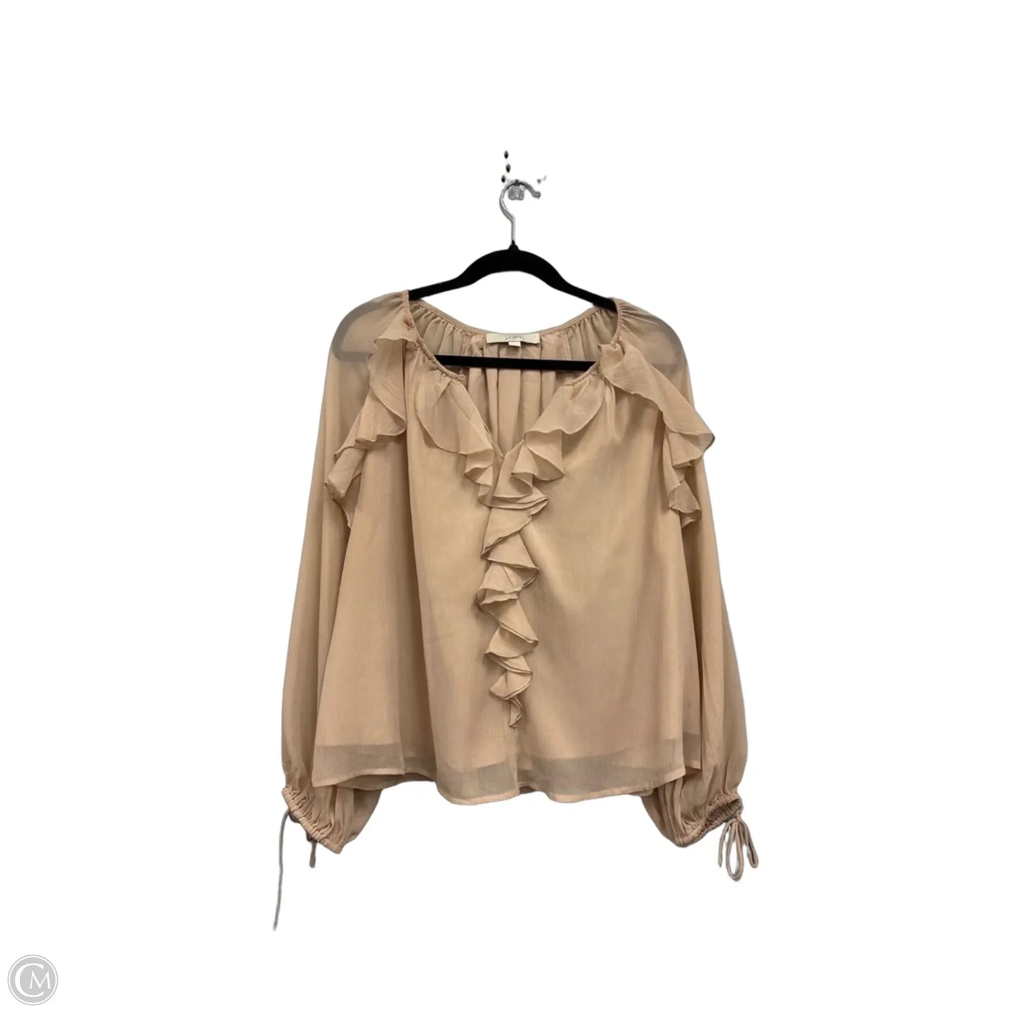 Blouse Long Sleeve By Loft In Peach, Size: M