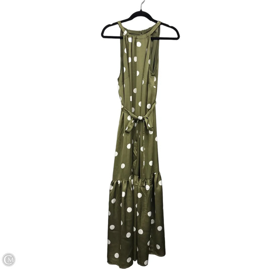 Dress Casual Maxi By Ann Taylor In Green & White, Size: L