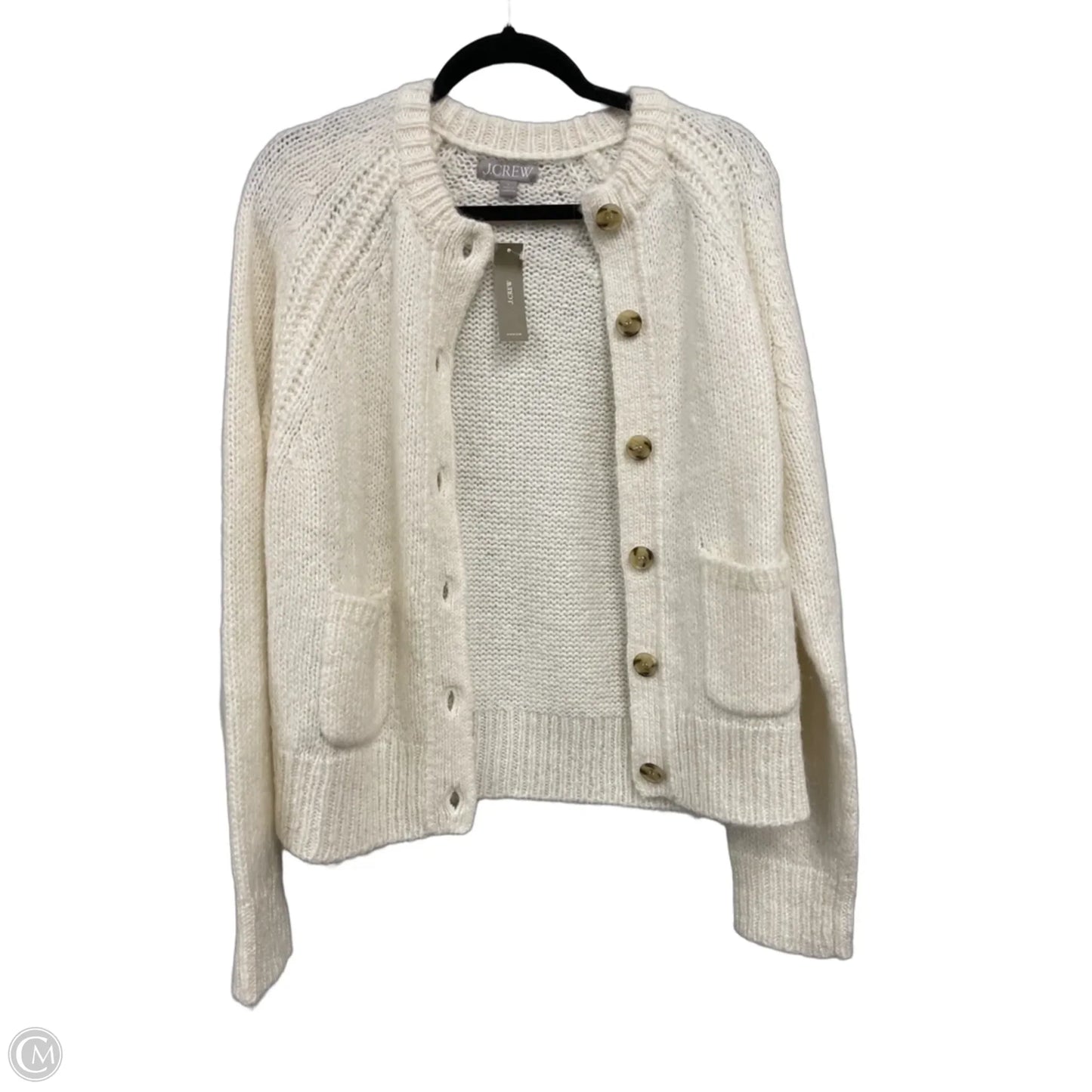 Sweater Cardigan By J. Crew In White, Size: L
