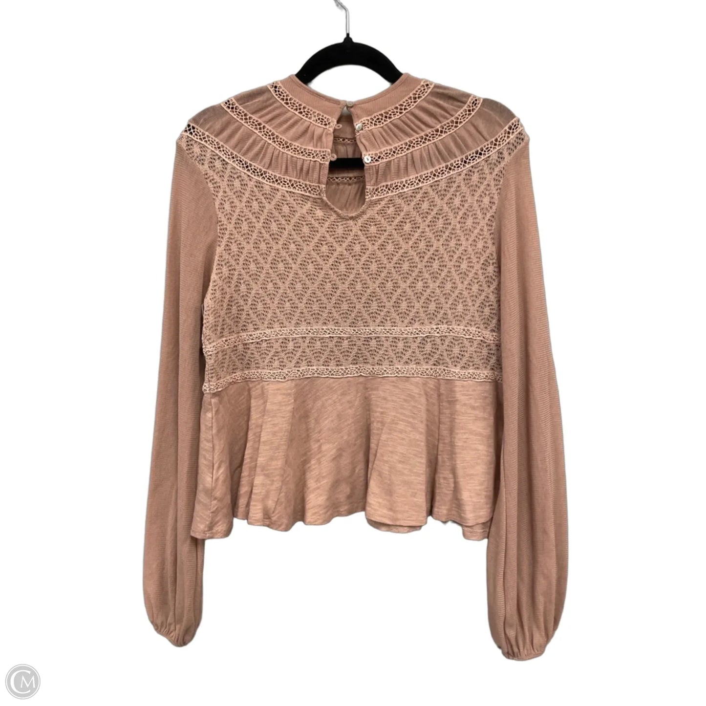 Blouse Long Sleeve By Free People In Pink, Size: S