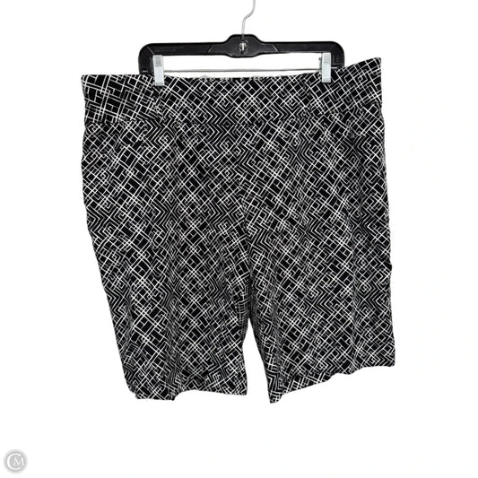 Shorts By Ashley Stewart In Black & White, Size: 22