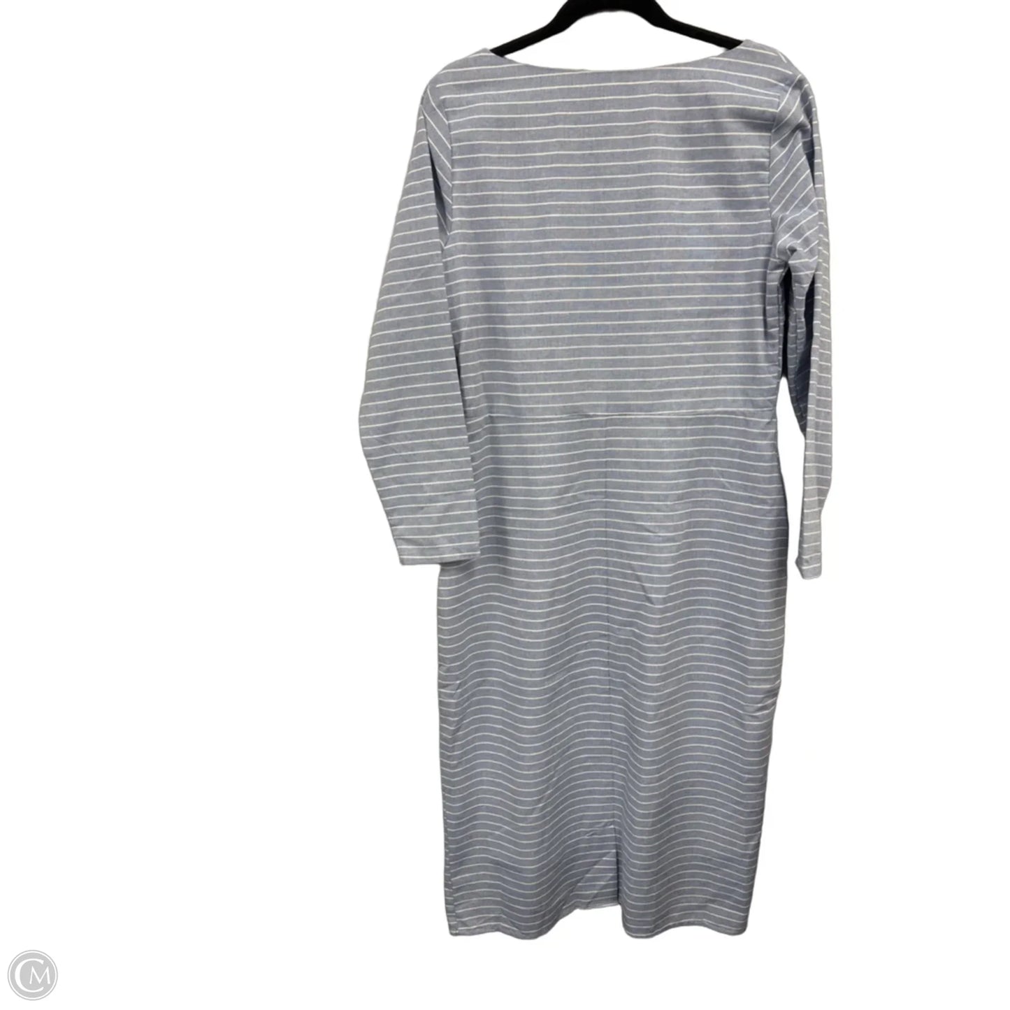 Dress Casual Midi By Clothes Mentor In Blue & White, Size: L