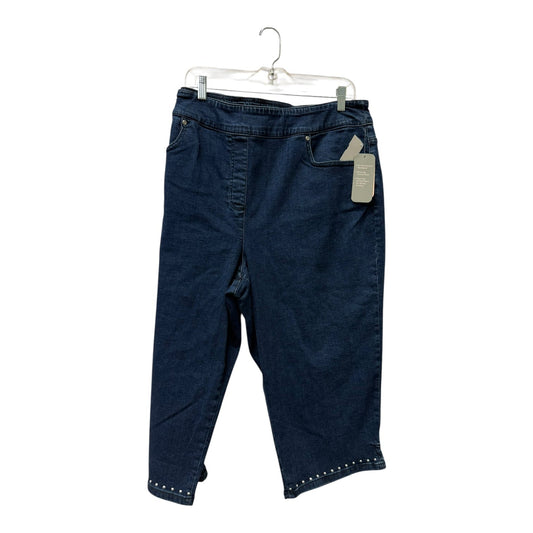 Jeans Cropped By Allison Daley In Blue, Size:22