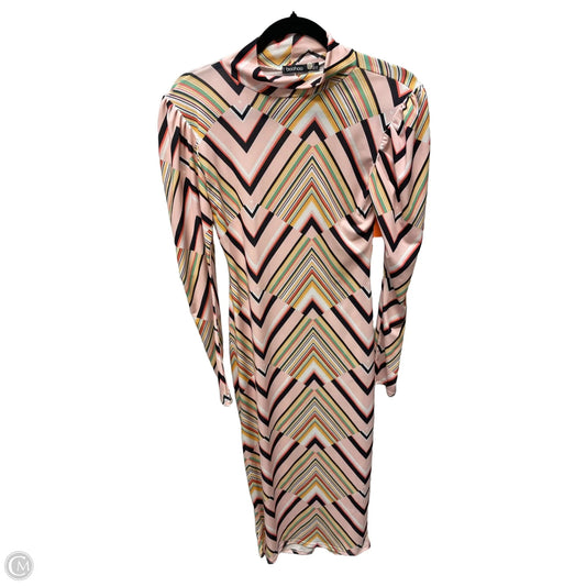 Dress Casual Midi By Boohoo Boutique In Striped Pattern, Size: S