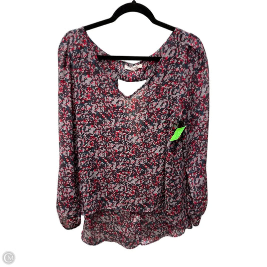 Blouse Long Sleeve By Bcbgeneration In Multi-colored, Size: M