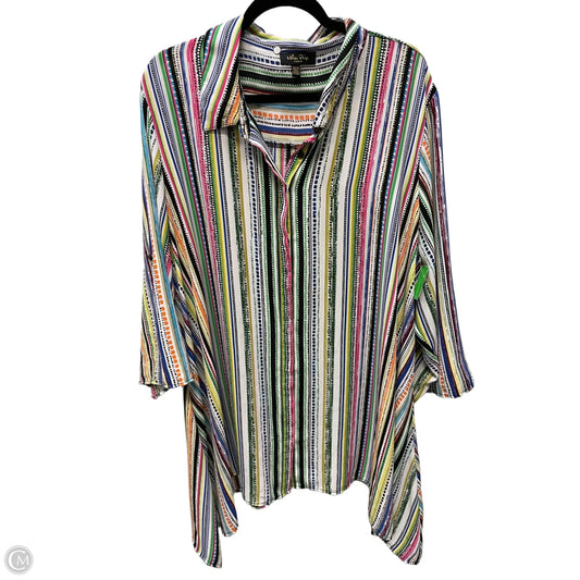 Tunic 3/4 Sleeve By Melissa Paige In Striped Pattern, Size: 3x