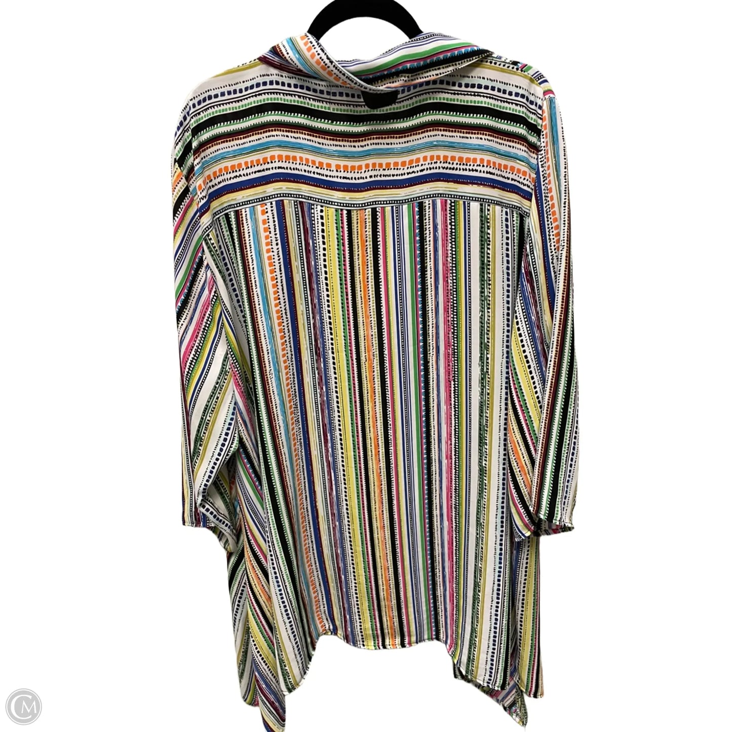 Tunic 3/4 Sleeve By Melissa Paige In Striped Pattern, Size: 3x