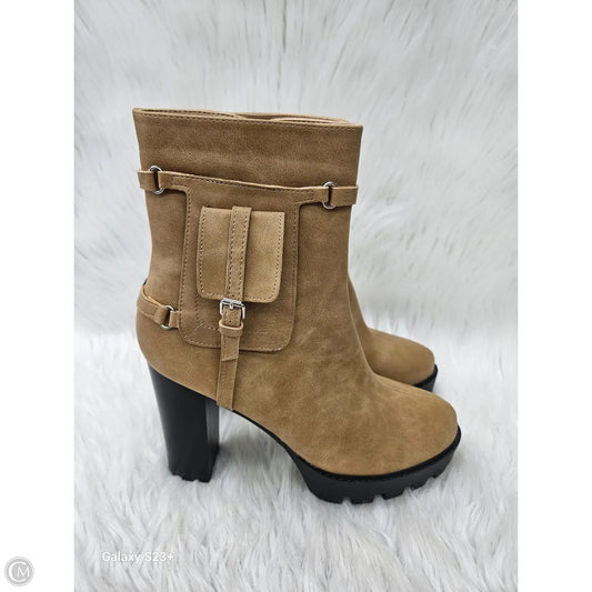 Boots Ankle Heels By Yoki In Tan, Size: 10