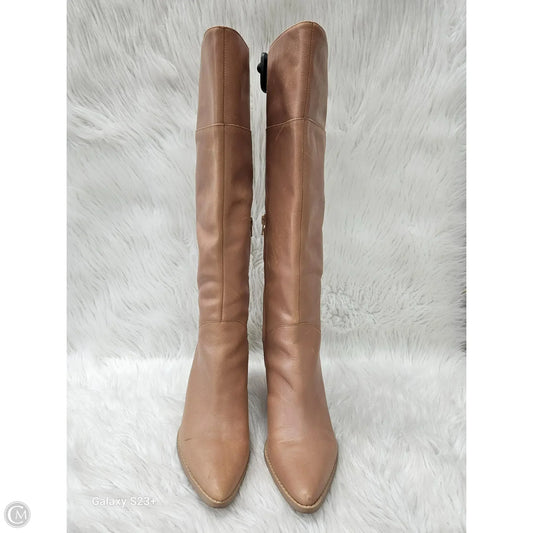 Boots Knee Heels By Crown Vintage In Tan, Size: 10