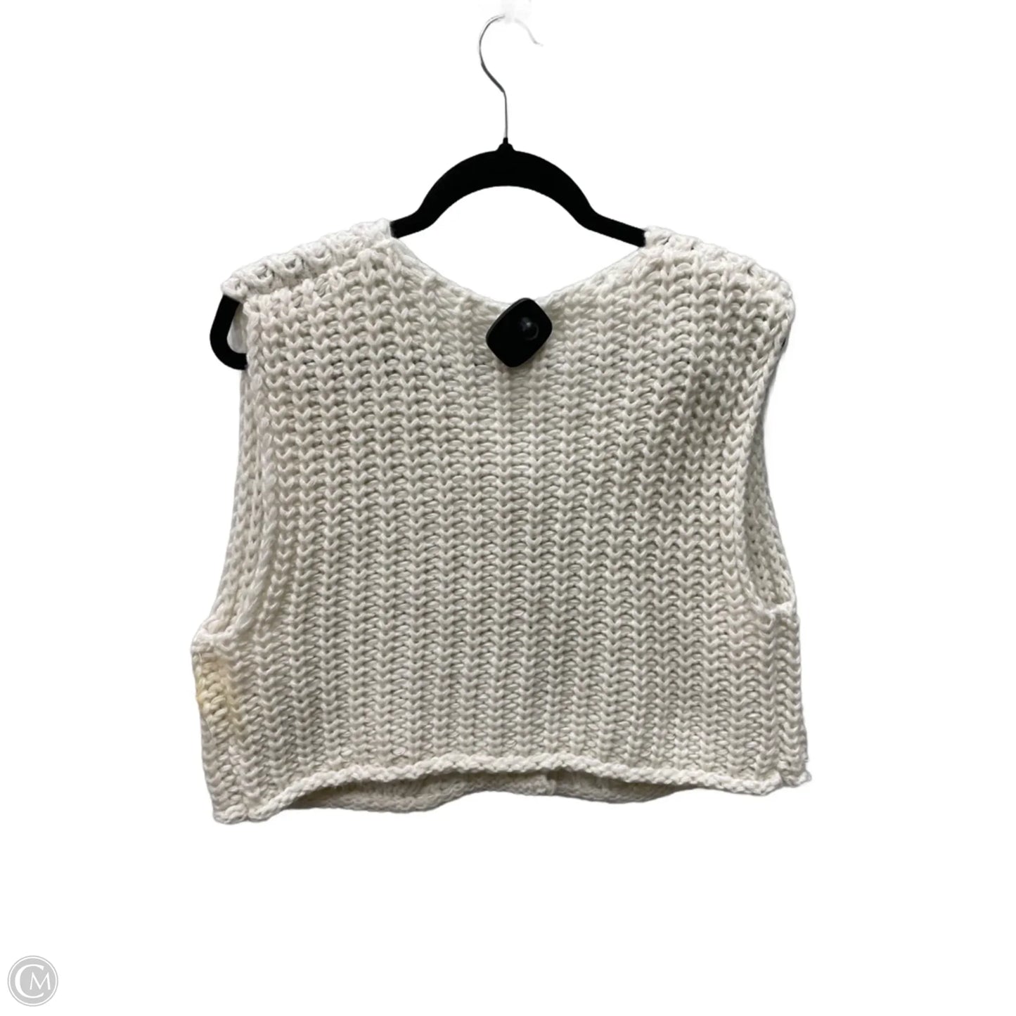 Vest Sweater By Clothes Mentor In White, Size: M