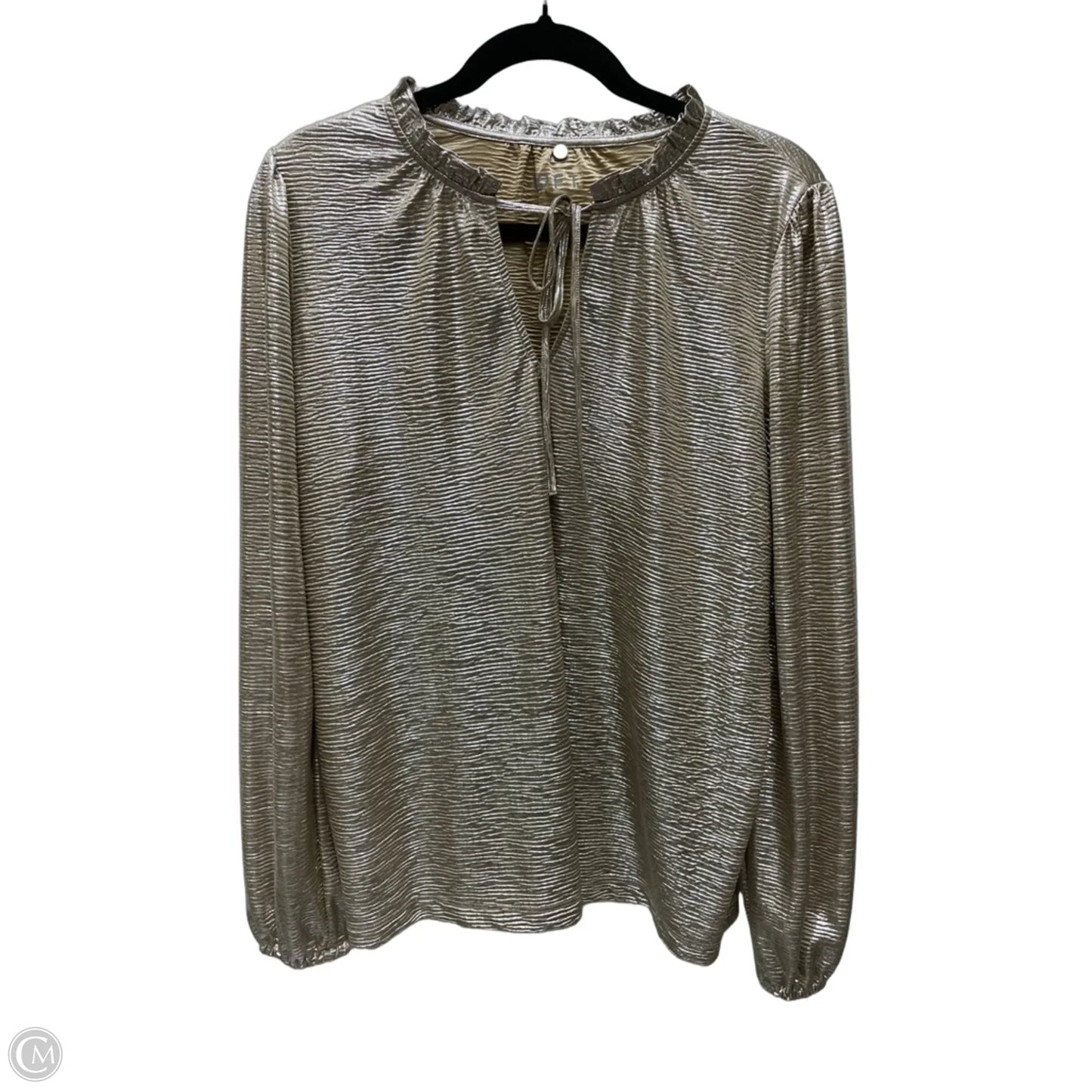 Blouse Long Sleeve By Loft In Gold, Size: S