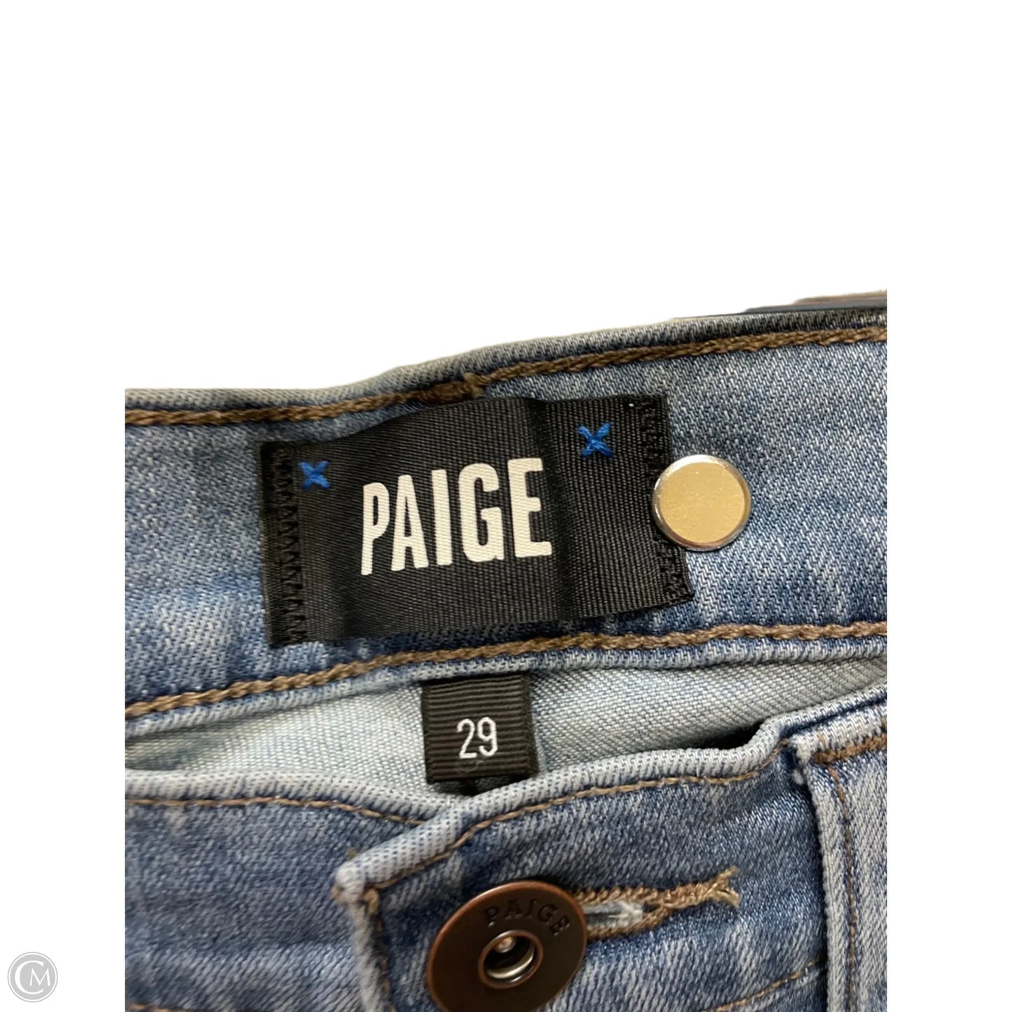 Jeans Straight By Paige In Blue Denim, Size: 6
