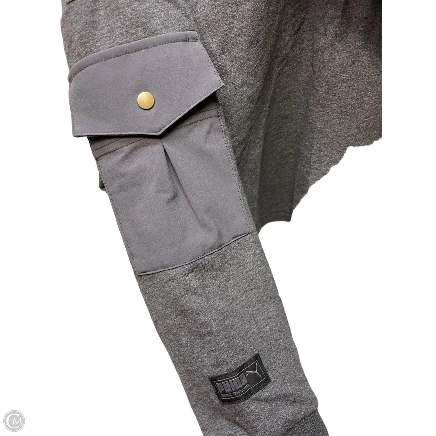 Athletic Jacket By Puma In Grey, Size: M
