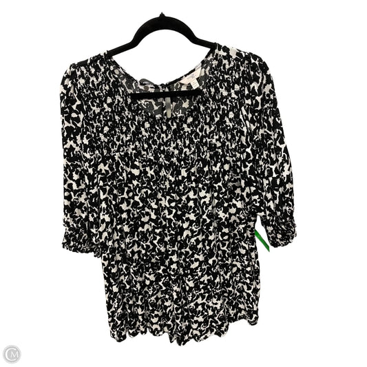 Top Short Sleeve By Terra & Sky In Black & Cream, Size: 2x