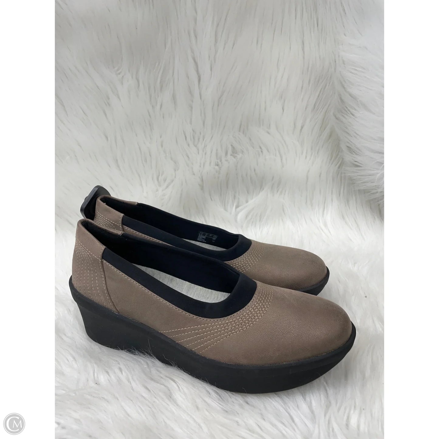 Shoes Heels Wedge By Clarks In Brown, Size: 8
