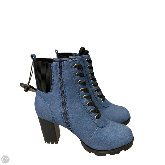 Boots Ankle Heels By Rouge In Blue Denim, Size: 10