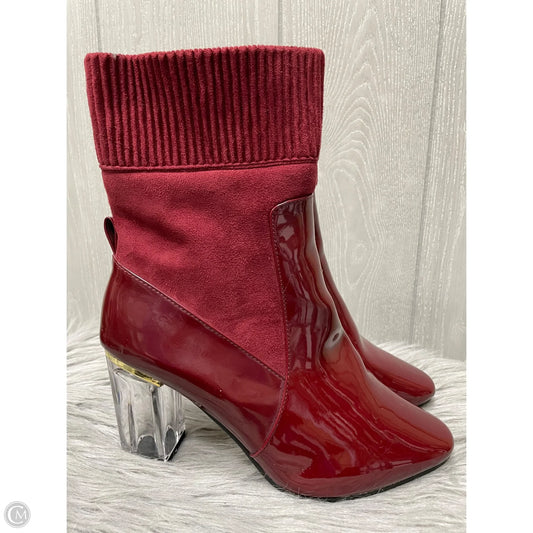 Boots Ankle Heels By Ashley Stewart In Red, Size: 9