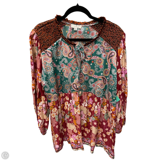 Blouse Long Sleeve By Umgee In Multi-colored, Size: 2x
