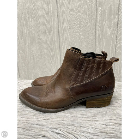 Boots Ankle Heels By Born In Brown, Size: 10