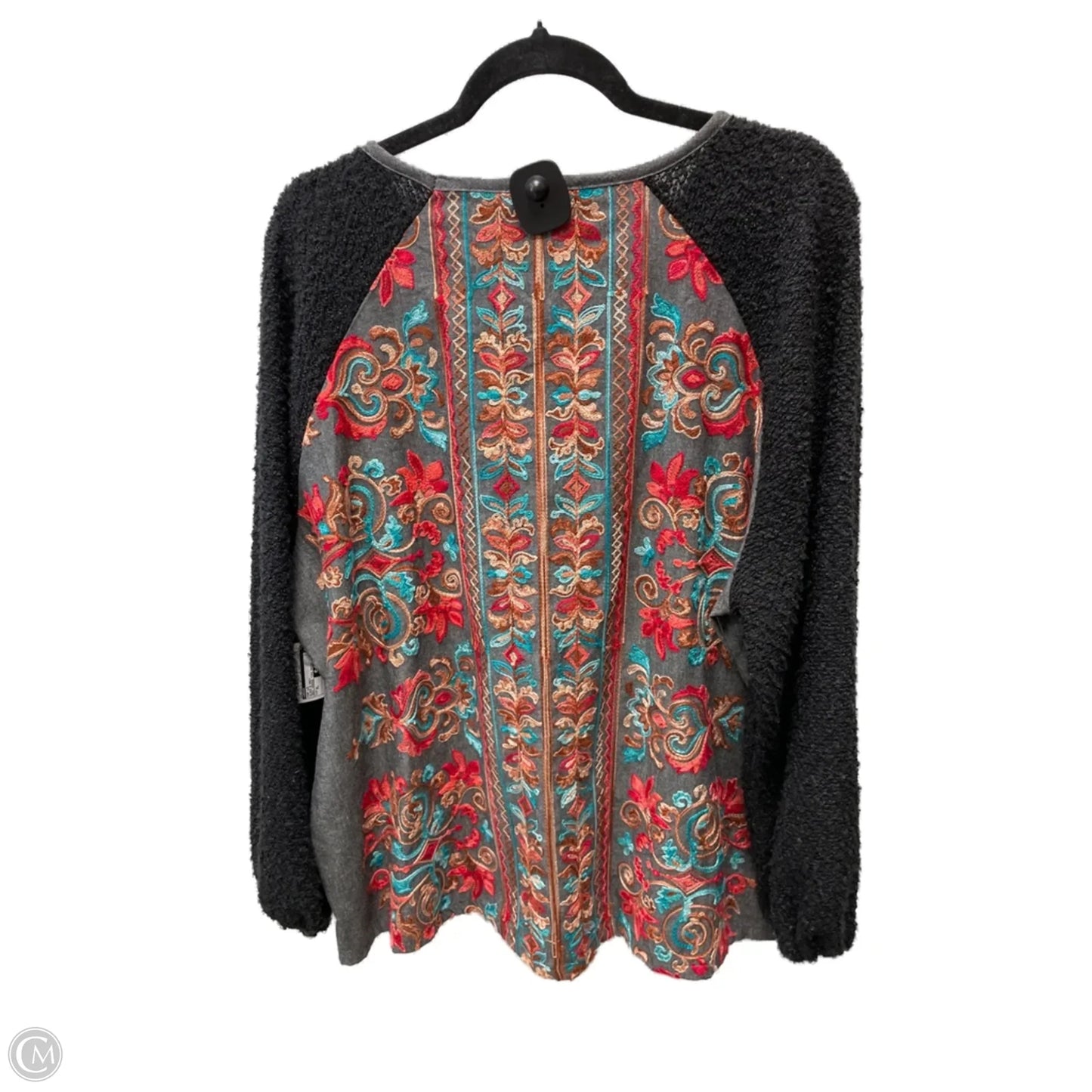 Top Long Sleeve By Umgee In Black & Grey, Size: Xl