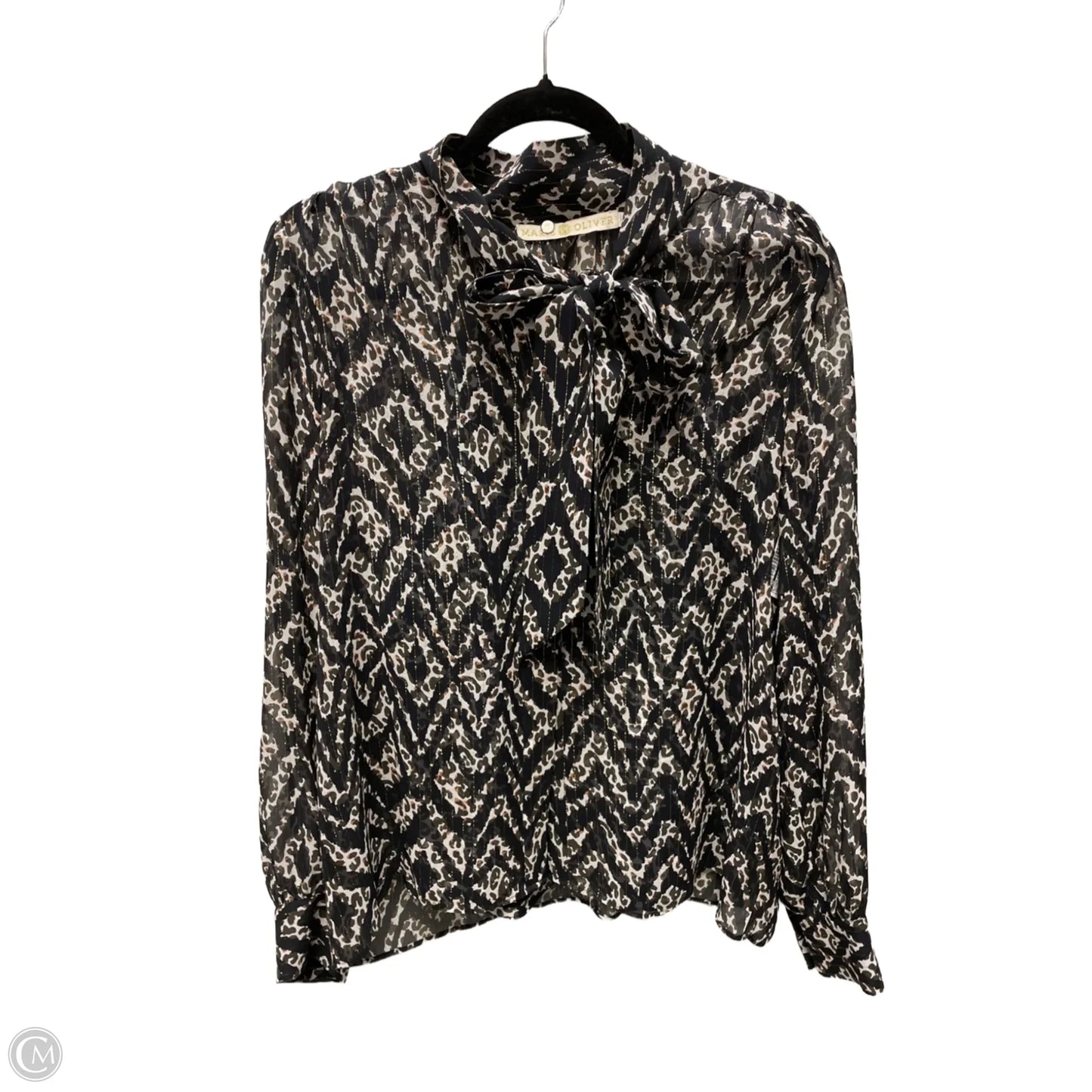 Blouse Long Sleeve By marie oliver In Animal Print, Size: M
