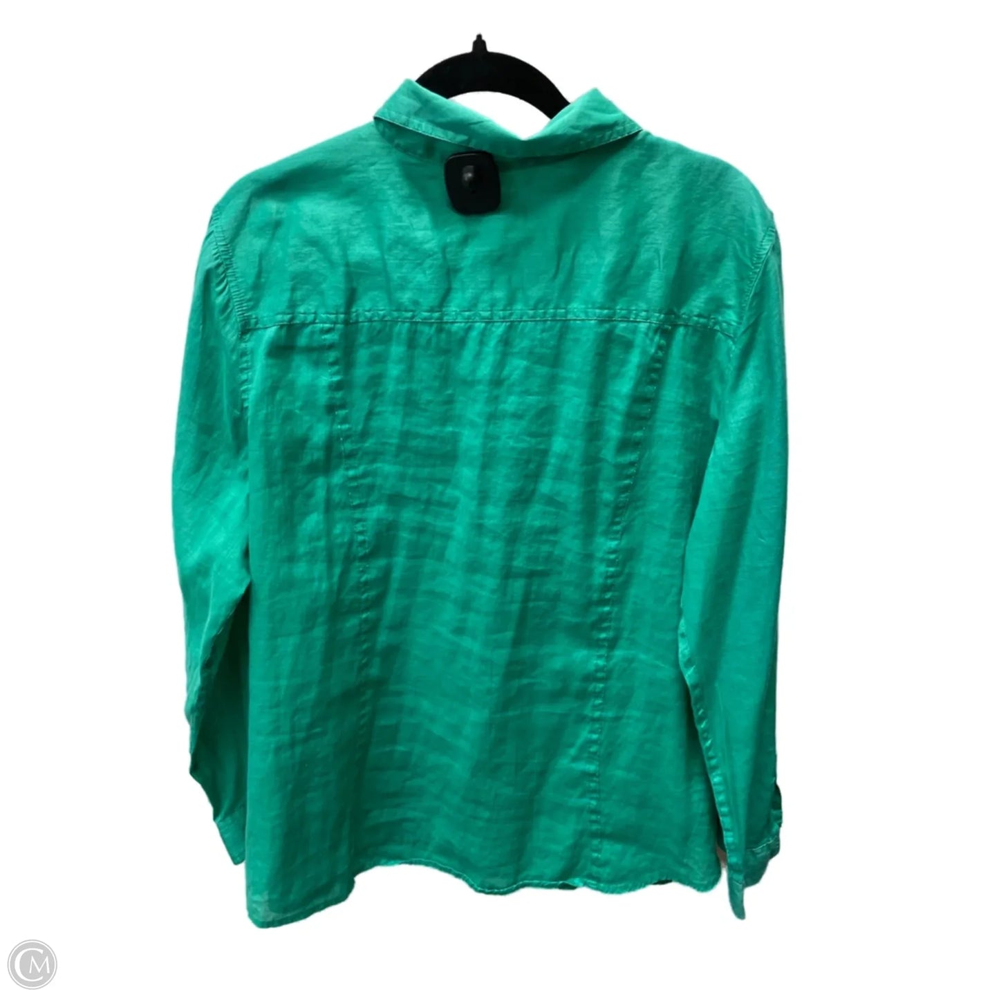 Blouse Long Sleeve By Chicos In Green, Size: L