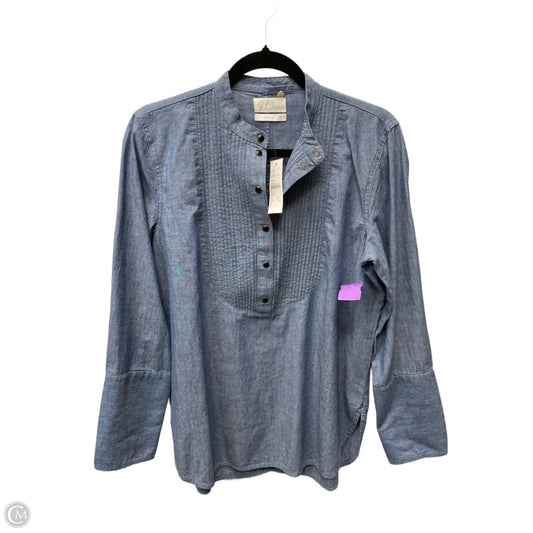 Tunic Long Sleeve By J. Crew In Blue Denim, Size: S