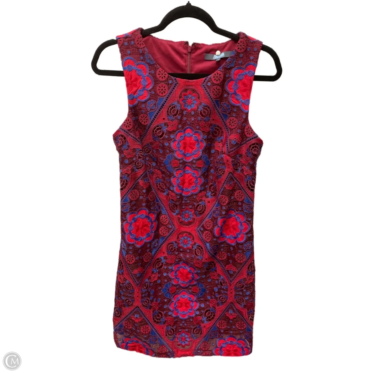 Dress Casual Short By Eva Franco In Blue & Red, Size: S