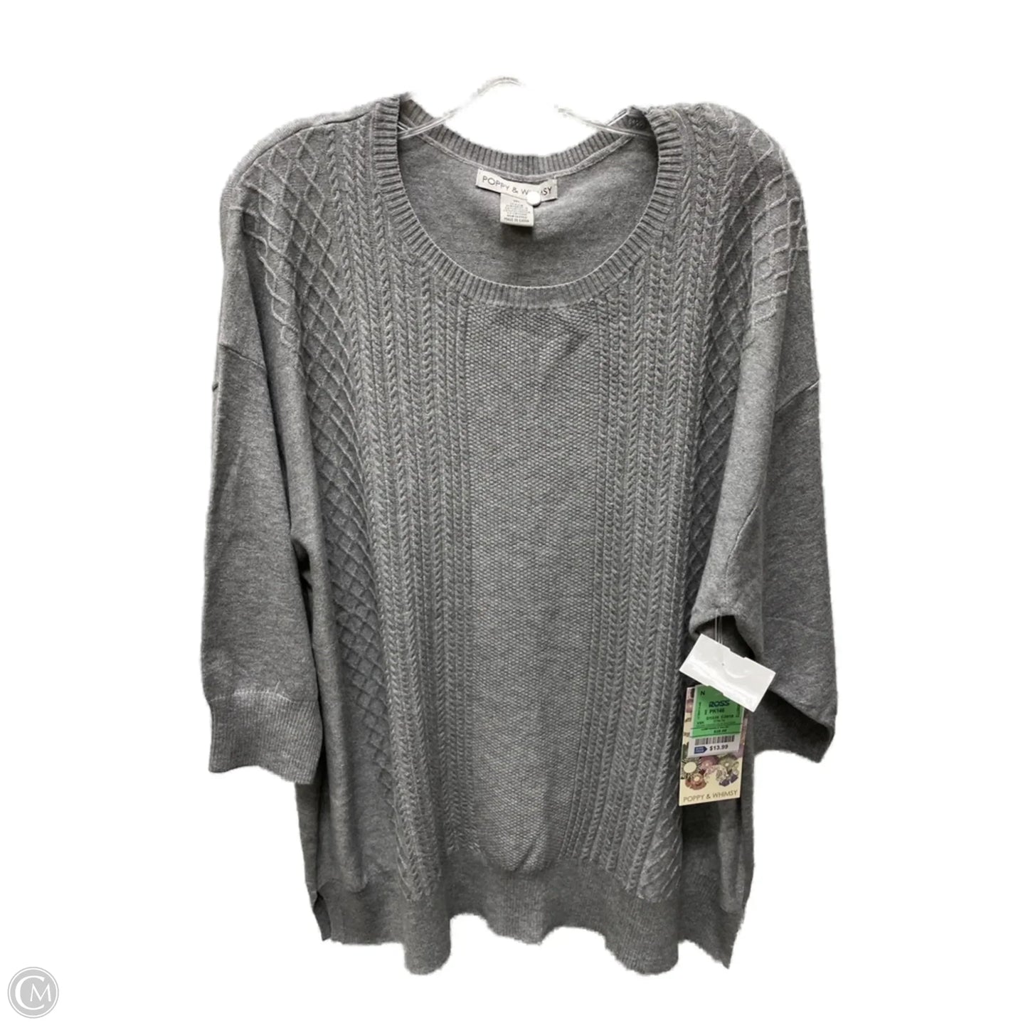 Sweater By Clothes Mentor In Grey, Size: 3x