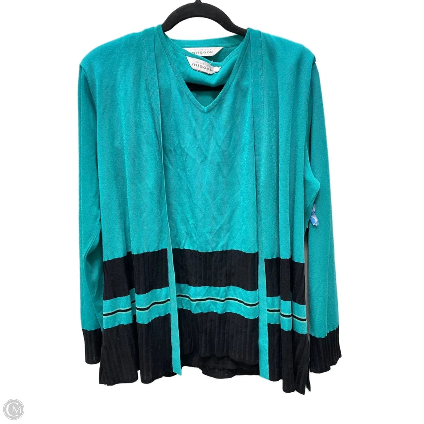Sweater 2pc By Misook In Black & Blue, Size: M