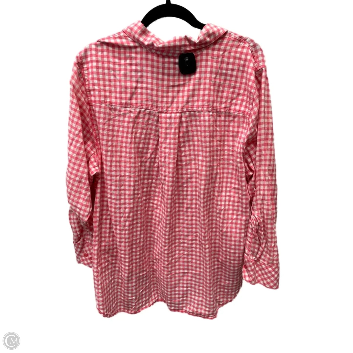 Top Long Sleeve By Lane Bryant In Pink & White, Size: 2x