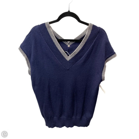 Sweater Short Sleeve By Clothes Mentor In Navy, Size: M