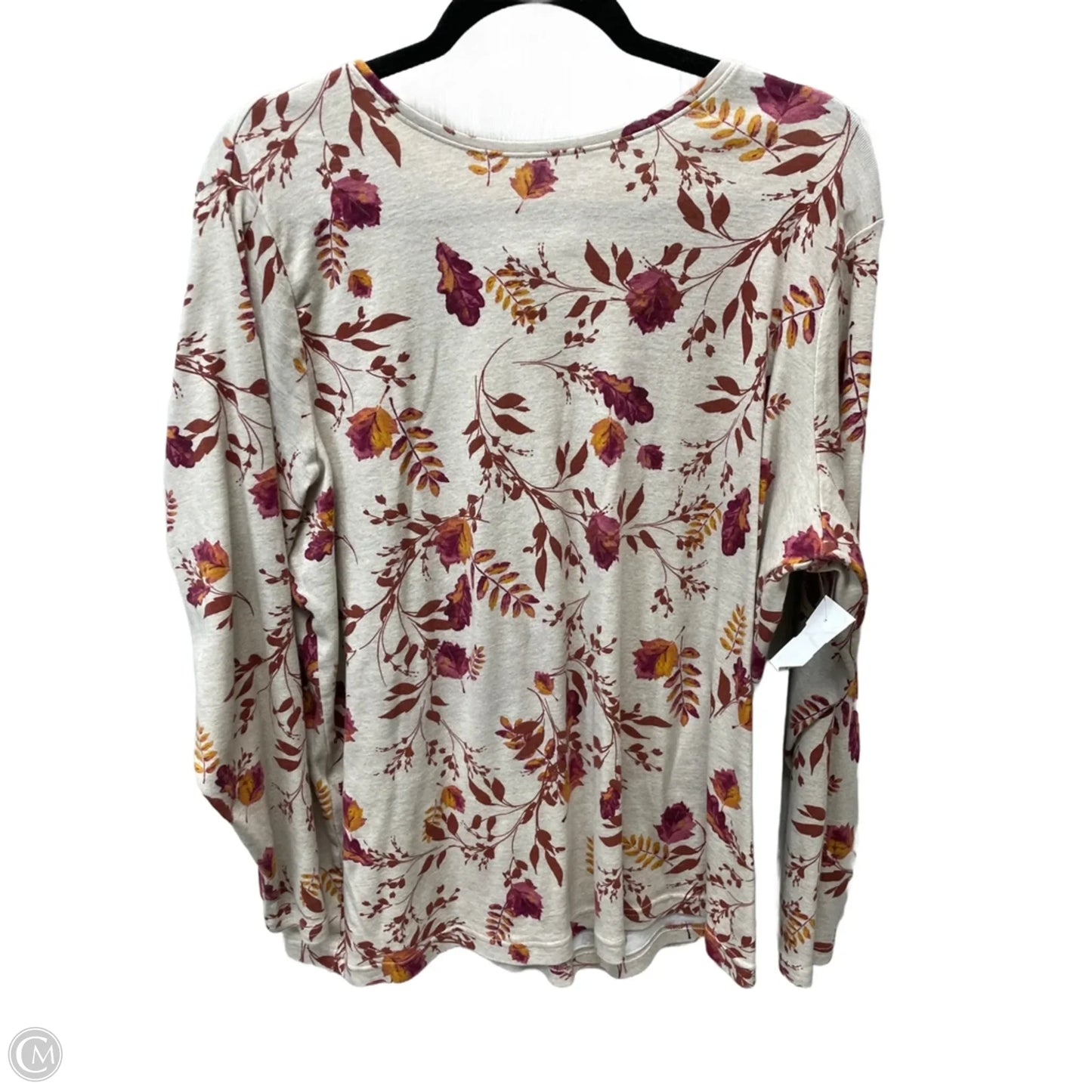Top Long Sleeve Basic By Croft And Barrow In Floral Print, Size: 2x