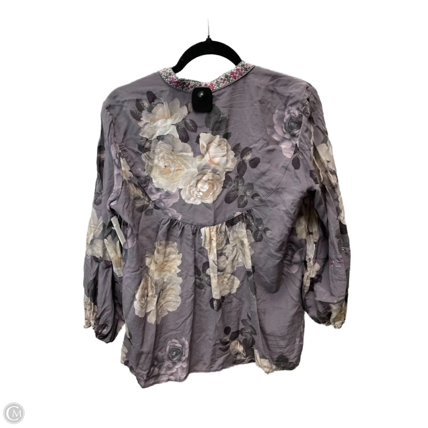 Blouse Long Sleeve By Johnny Was In Purple & Tan, Size: S