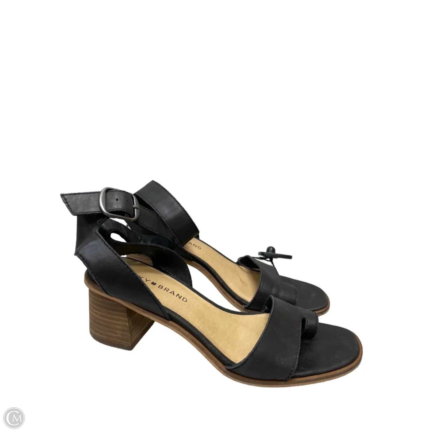 Sandals Heels Block By Lucky Brand In Black, Size: 8