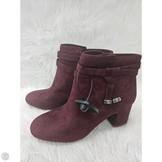 Boots Ankle Heels By Kelly And Katie In Maroon, Size: 11