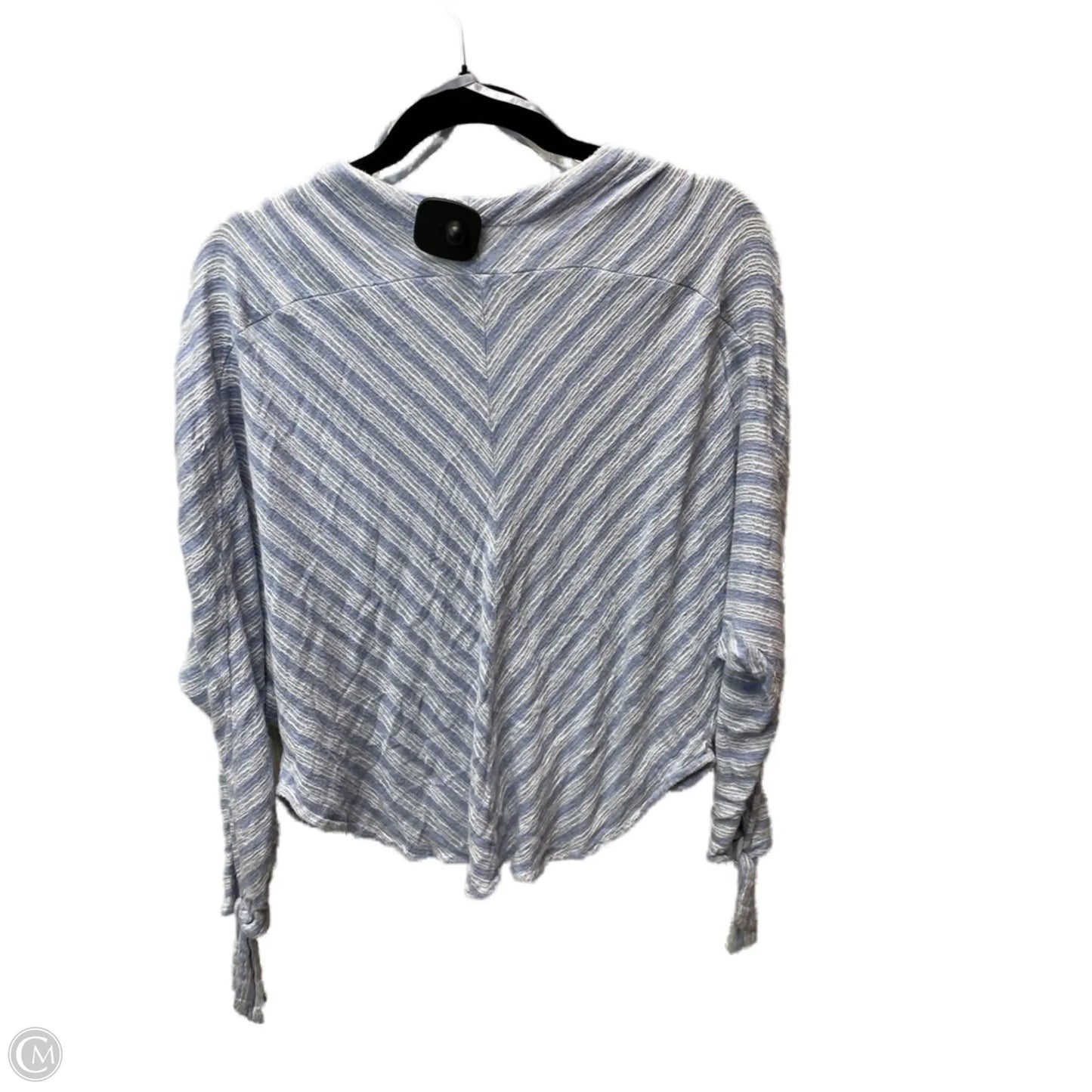 Top Long Sleeve By Free People In Blue & White, Size: M
