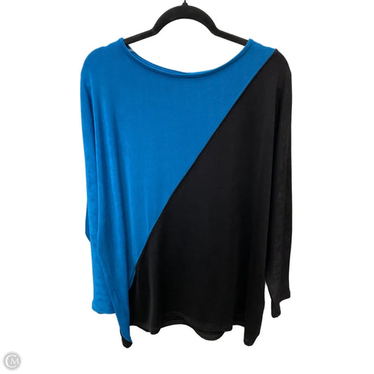 Blouse Long Sleeve By Chicos In Black & Blue, Size: L