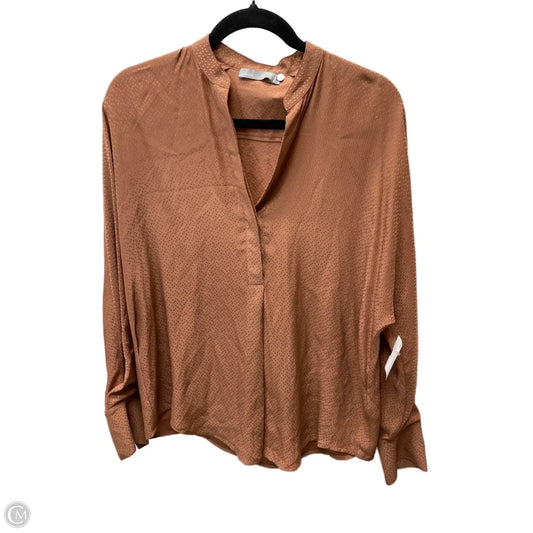 Blouse Long Sleeve By Vince In Bronze, Size: Xs
